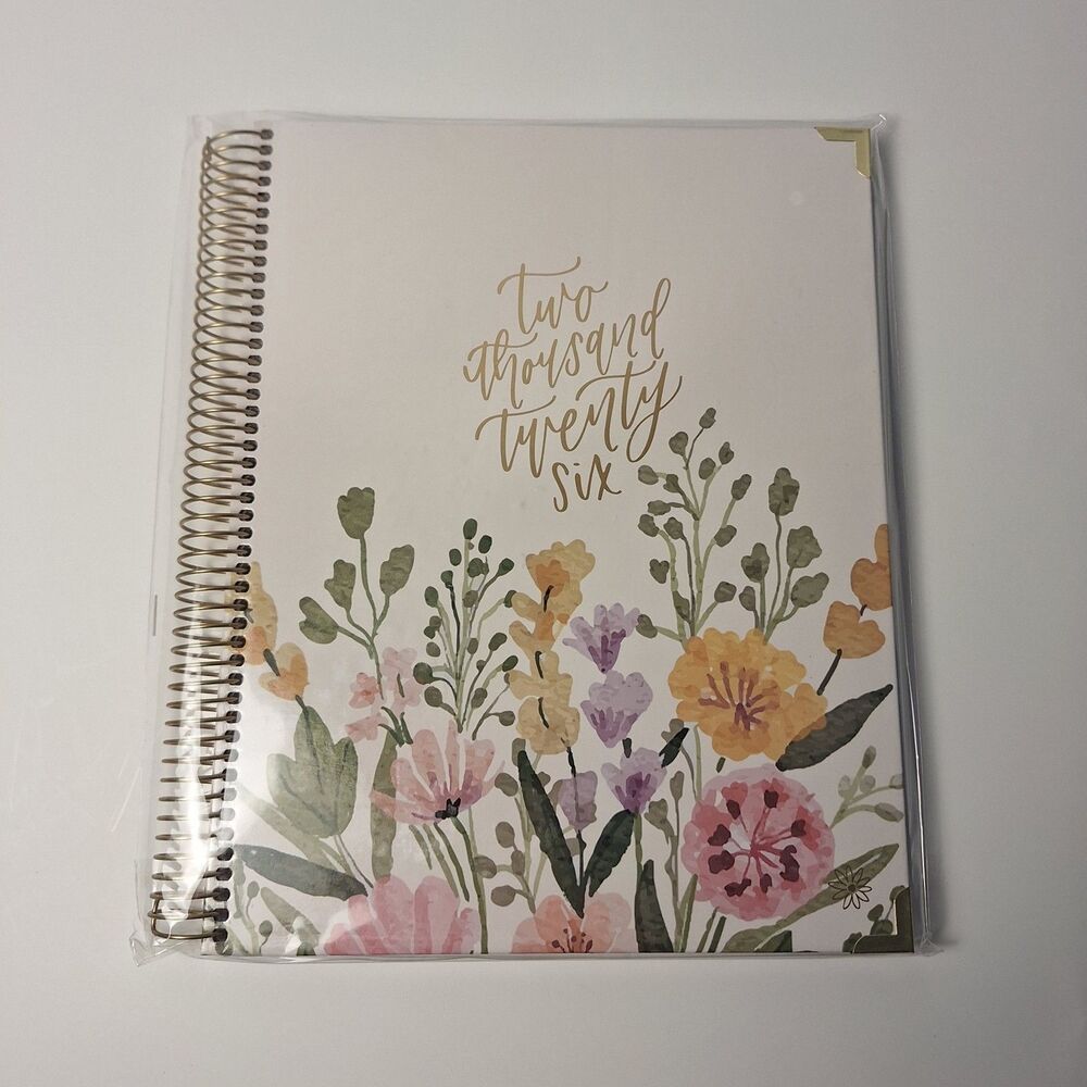 2026 Monthly Planner/Calendar -  9'' x 11" Hard Cover Floral NEW